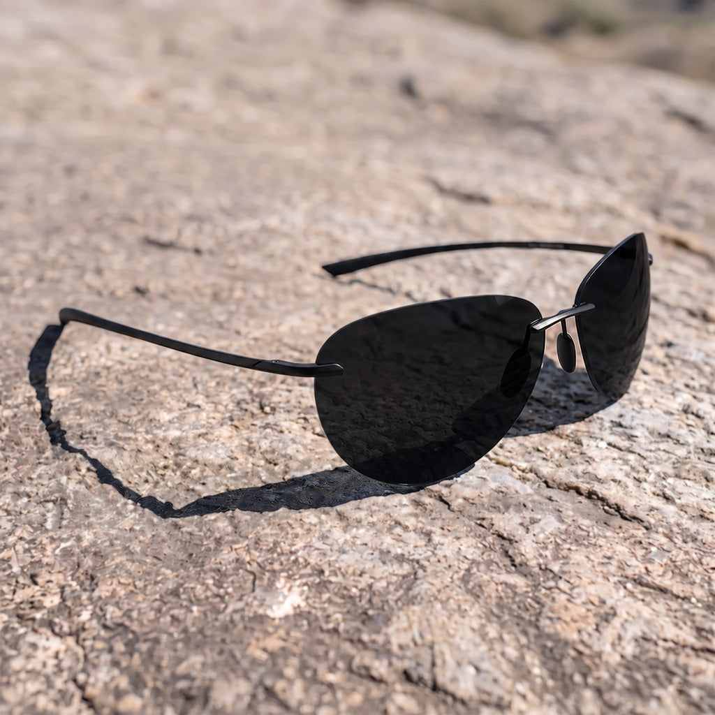 Aviator Rimless Polarized Sunglasses