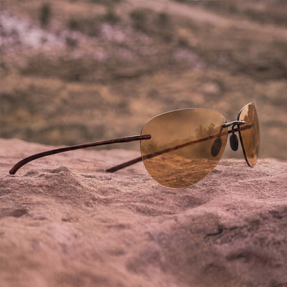 Aviator Rimless Polarized Sunglasses