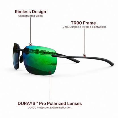 Zenith Rimless Polarized Sunglasses