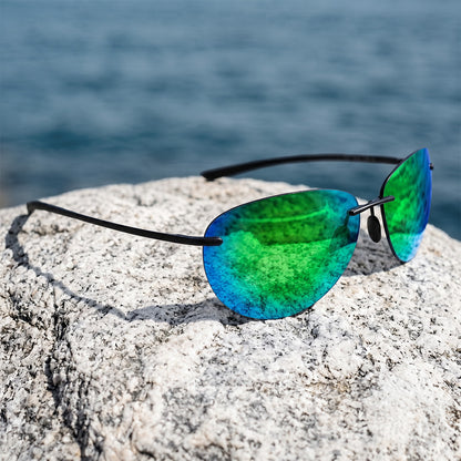 Aviator Rimless Polarized Sunglasses