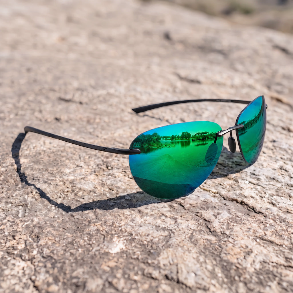 Aviator Rimless Polarized Sunglasses