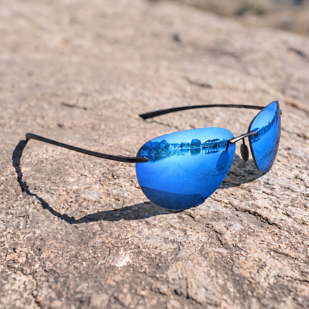 Aviator Rimless Polarized Sunglasses