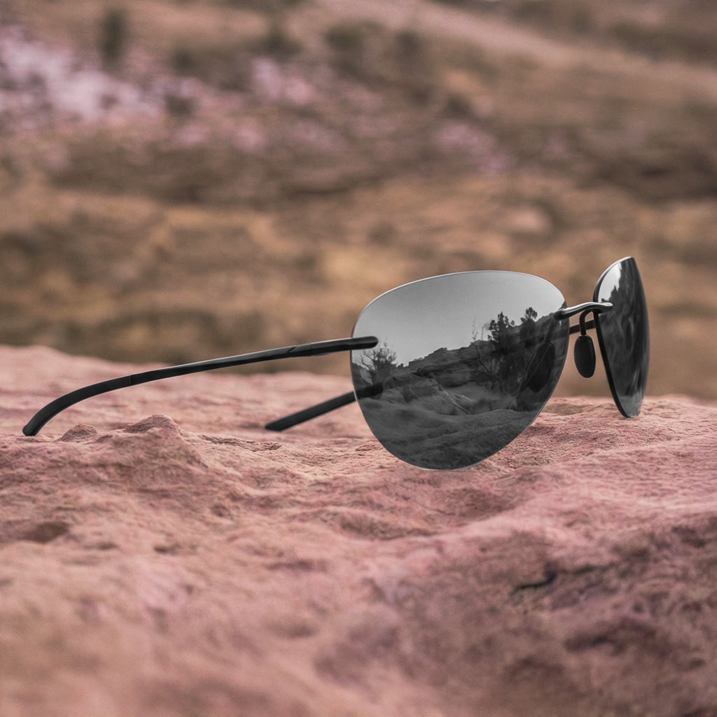 Aviator Rimless Polarized Sunglasses
