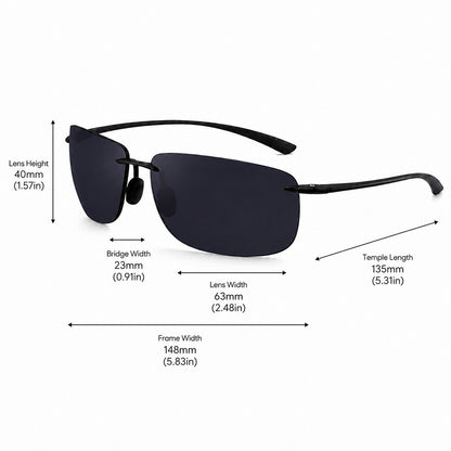 Zenith Rimless Polarized Sunglasses