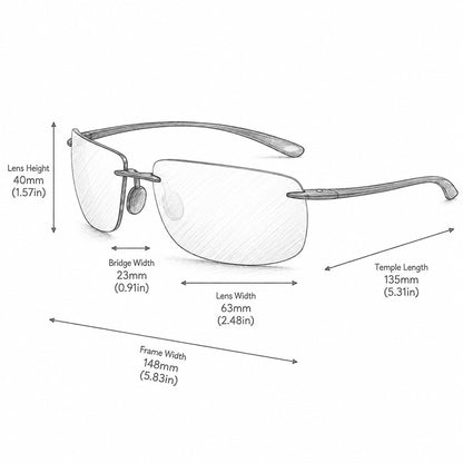 Zenith Rimless Polarized Sunglasses